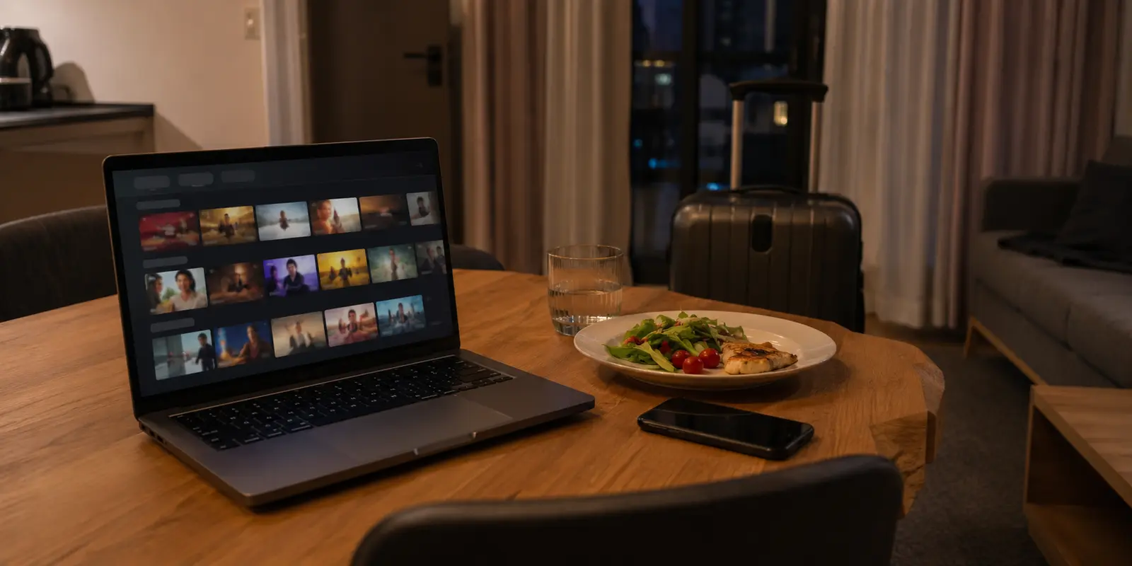 Uma televisão de hotel não inicia a transmissão desportiva enquanto o relógio se aproxima do primeiro round