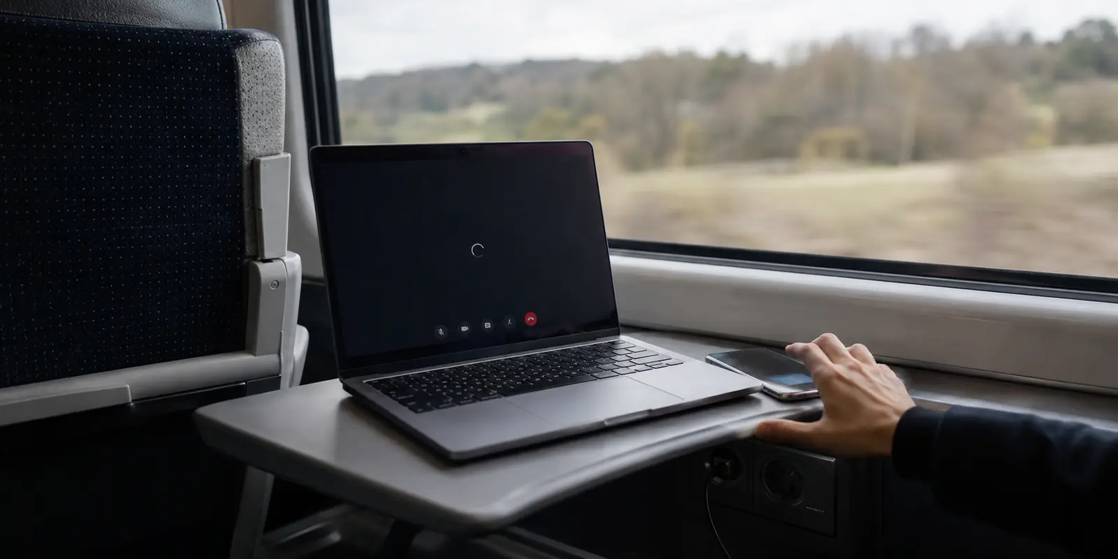 Notebook numa chamada interrompida ao trocar o Wi-Fi do Alfa Pendular pelo hotspot do telefone