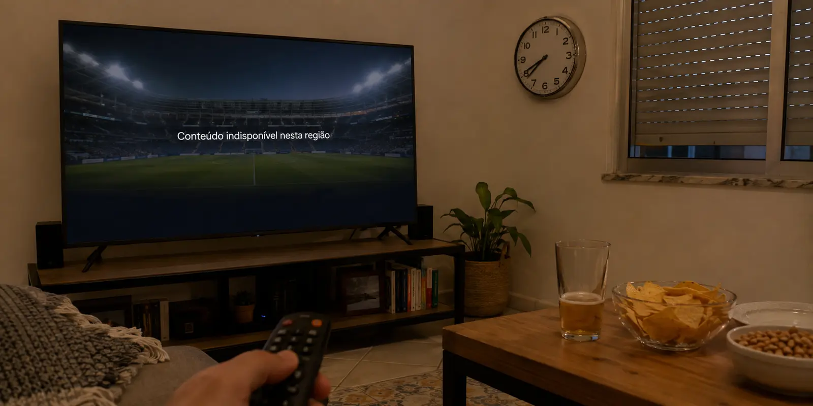 Uma transmissão brasileira aparece indisponível pouco antes do jogo em Portugal