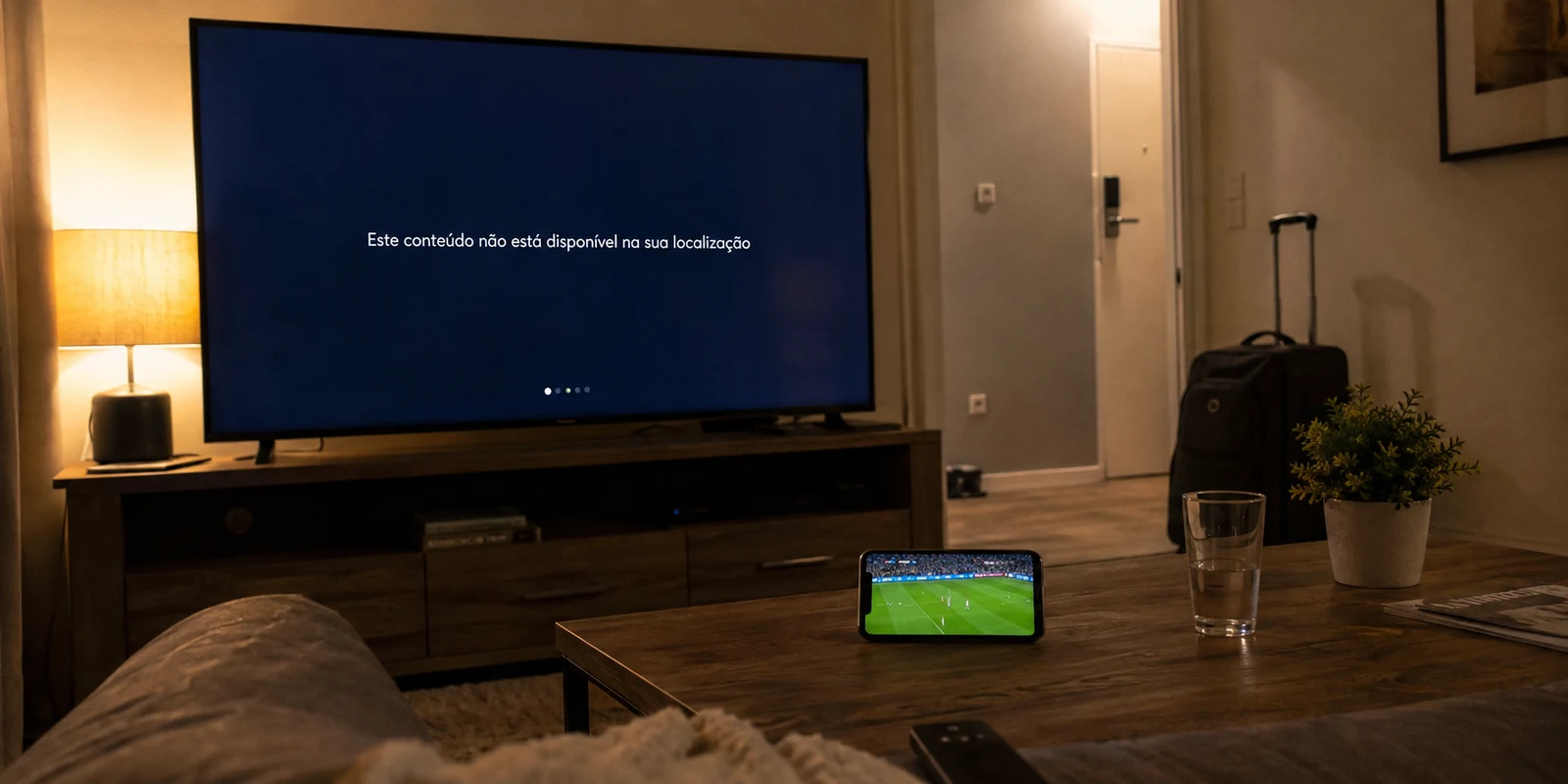 Smart TV com erro de localização enquanto o mesmo evento funciona no celular