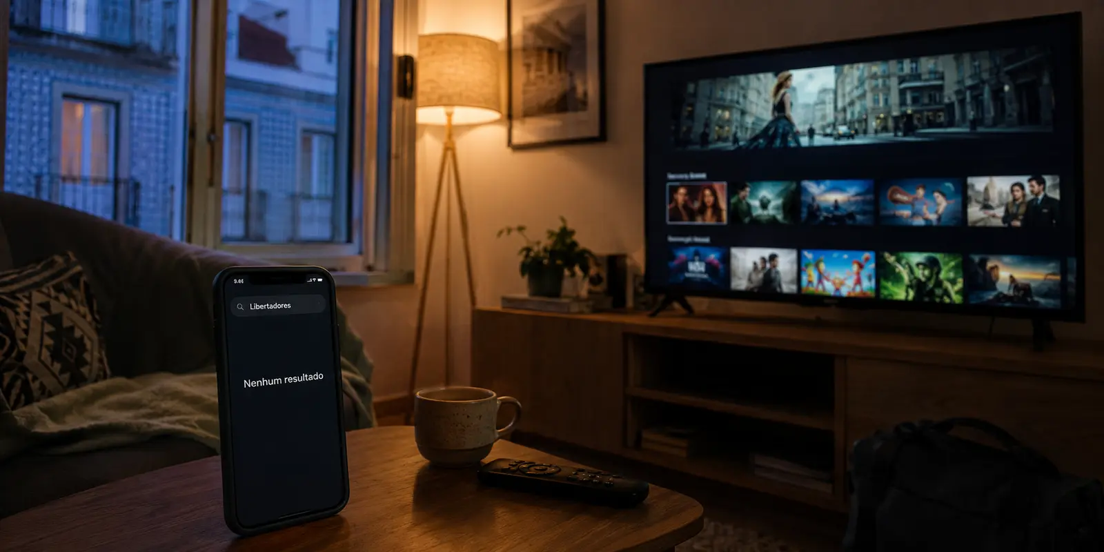 Streaming aberto numa sala em Lisboa enquanto a busca por Libertadores não encontra resultados