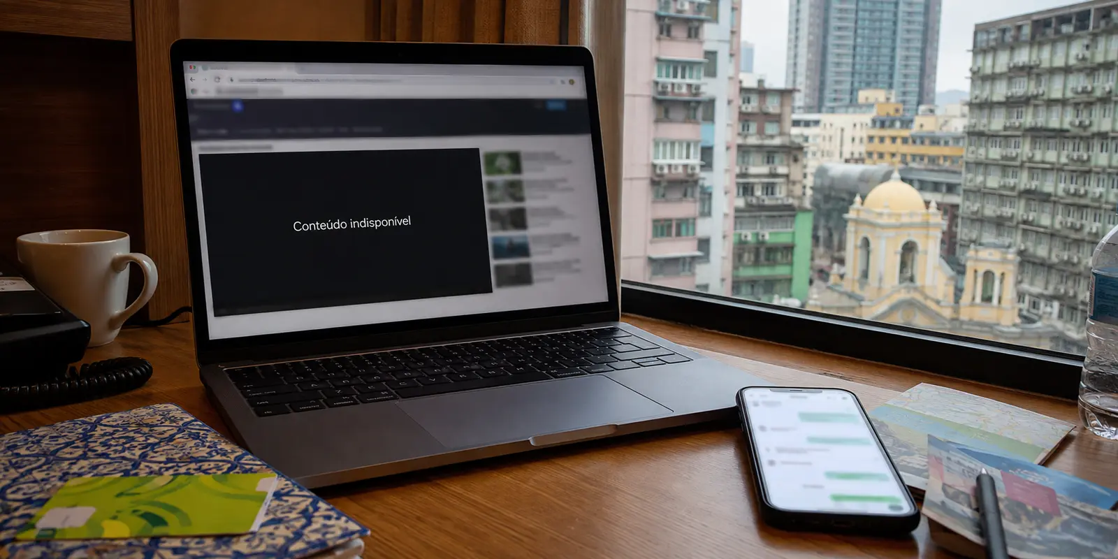 Conteúdo português indisponível num portátil ligado normalmente à Internet em Macau