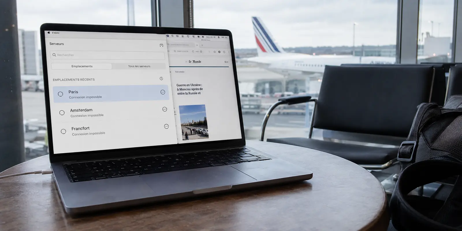 Trois serveurs VPN échouent de la même manière sur le Wi-Fi d’un salon d’aéroport