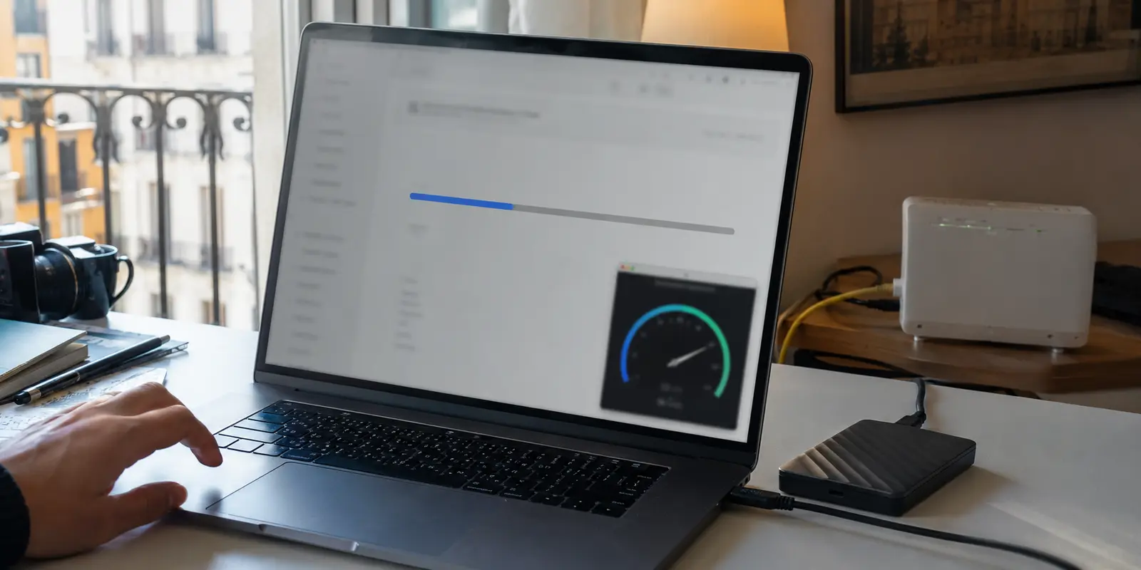 Subida de un archivo de vídeo que avanza con dificultad pese a una conexión de fibra rápida
