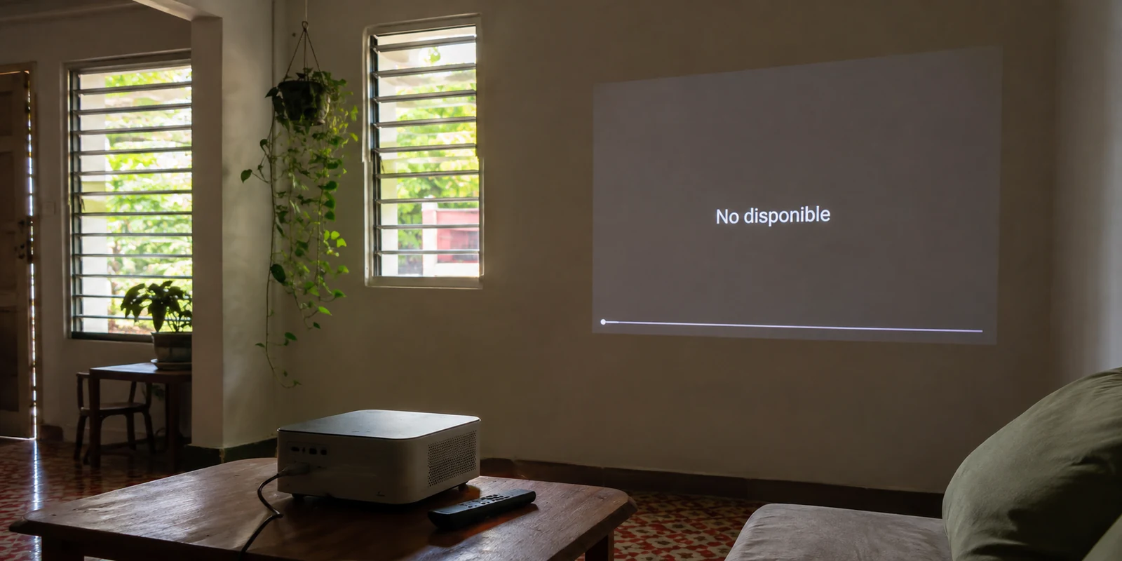 Proyección de un directo no disponible en un alojamiento de San Juan