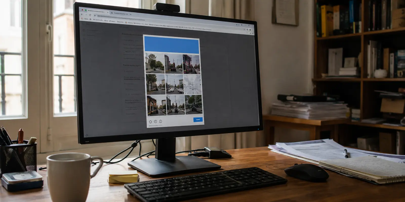 Pantalla de un ordenador detenida en una verificación CAPTCHA durante una sesión con IP chilena