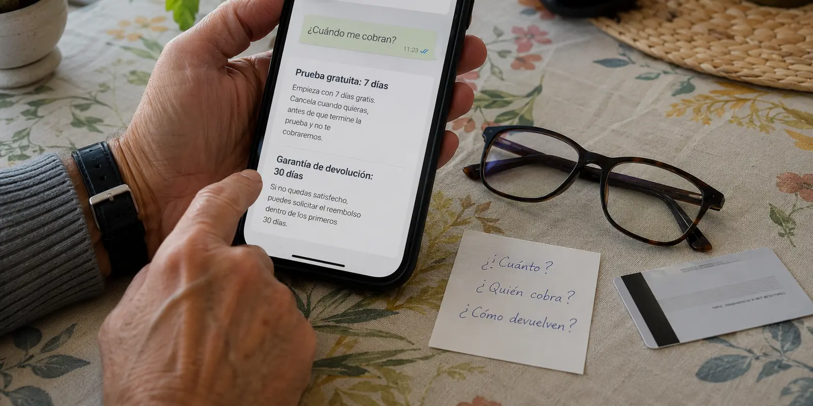 Oferta con siete días de prueba y treinta de devolución que deja abierta la pregunta sobre el cobro