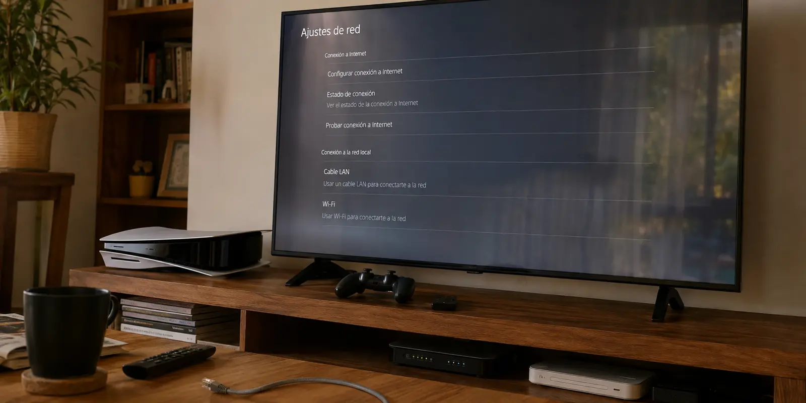 Los ajustes de red de una PlayStation ofrecen Wi-Fi y Ethernet, pero no un cliente VPN convencional