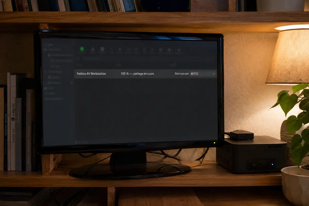 Un ordinateur domestique reste allumé pour partager Fedora avec un port entrant défini