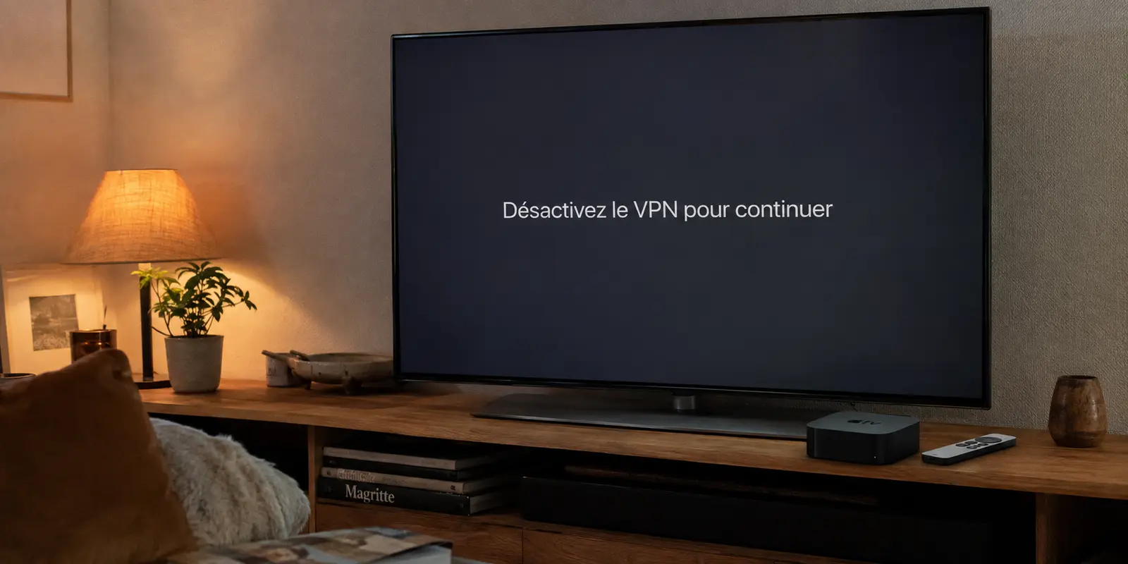 Un téléviseur demande de désactiver le VPN malgré l’application installée sur le boîtier