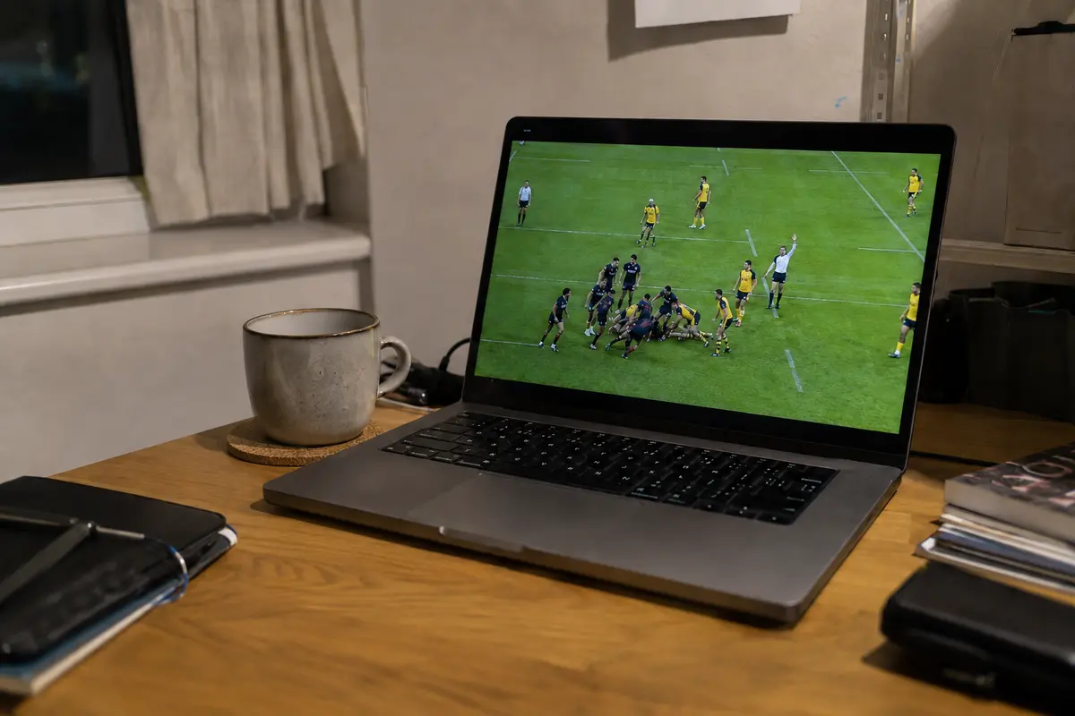 Un match de rugby est enfin en lecture sur un ordinateur portable