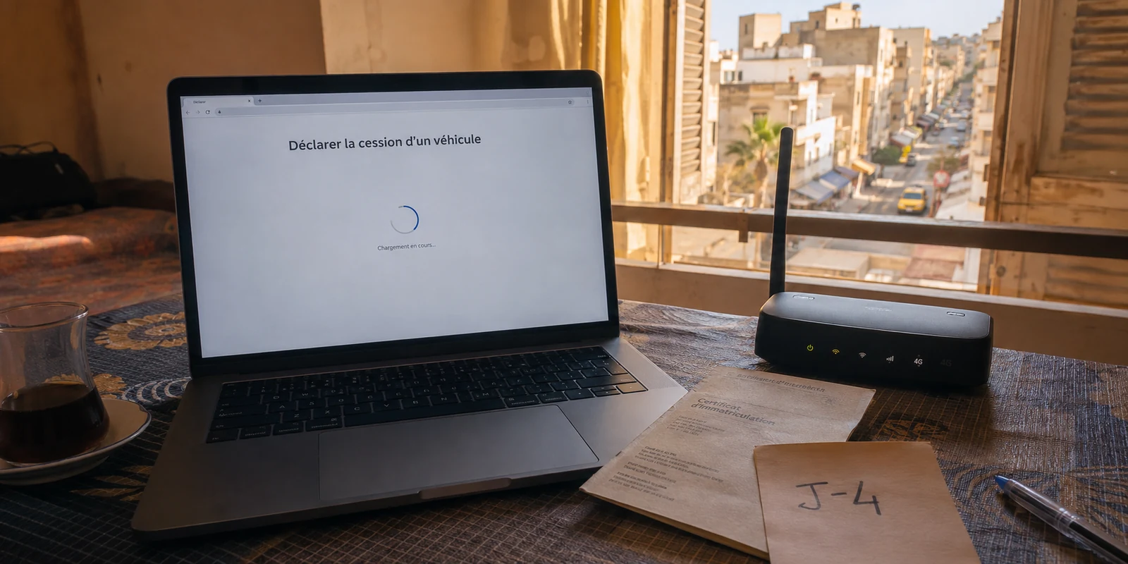 Démarche de cession de véhicule bloquée au chargement sur une connexion 4G à Dakar