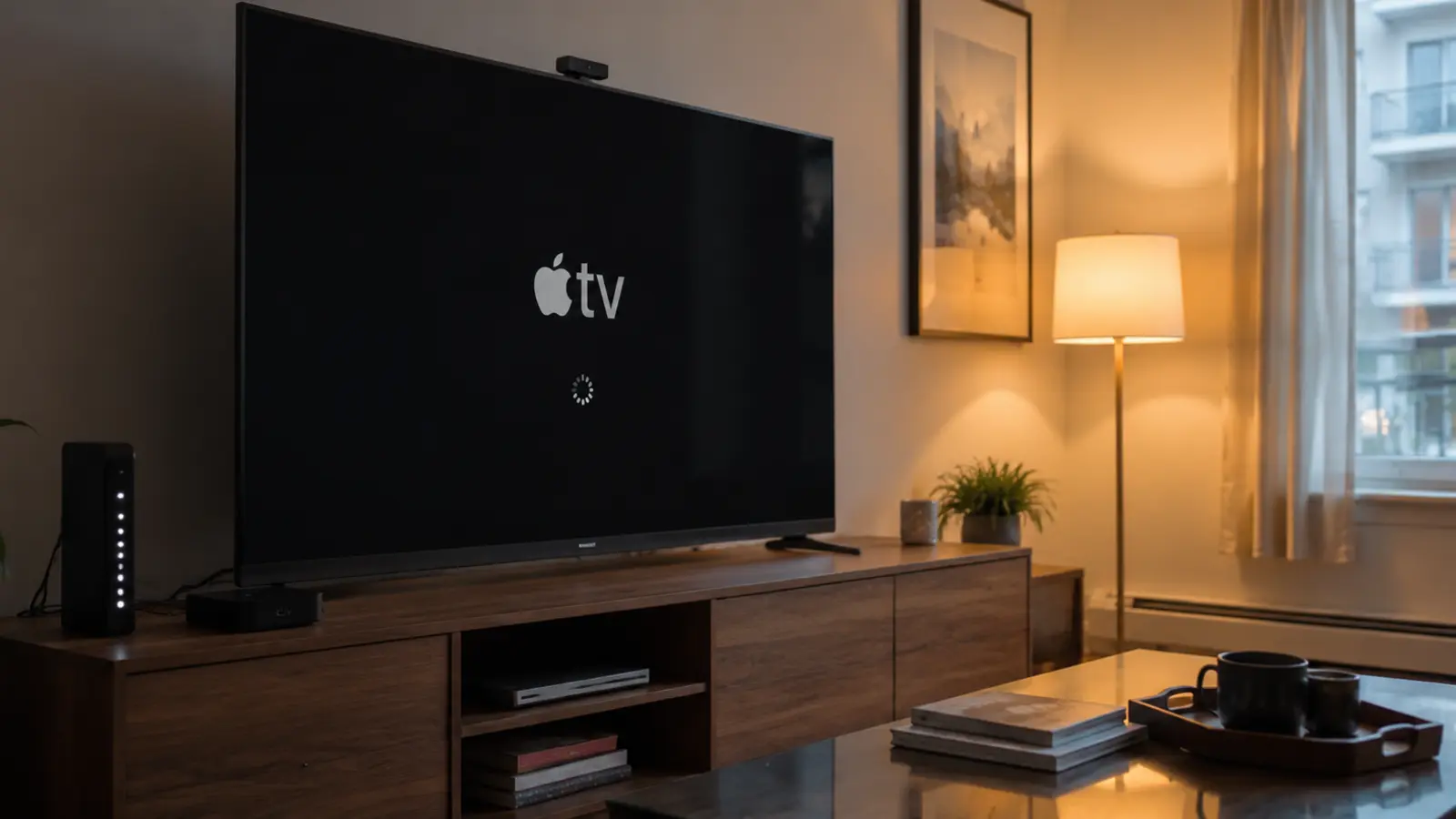 Téléviseur Fizz TV bloqué au chargement dans un salon québécois