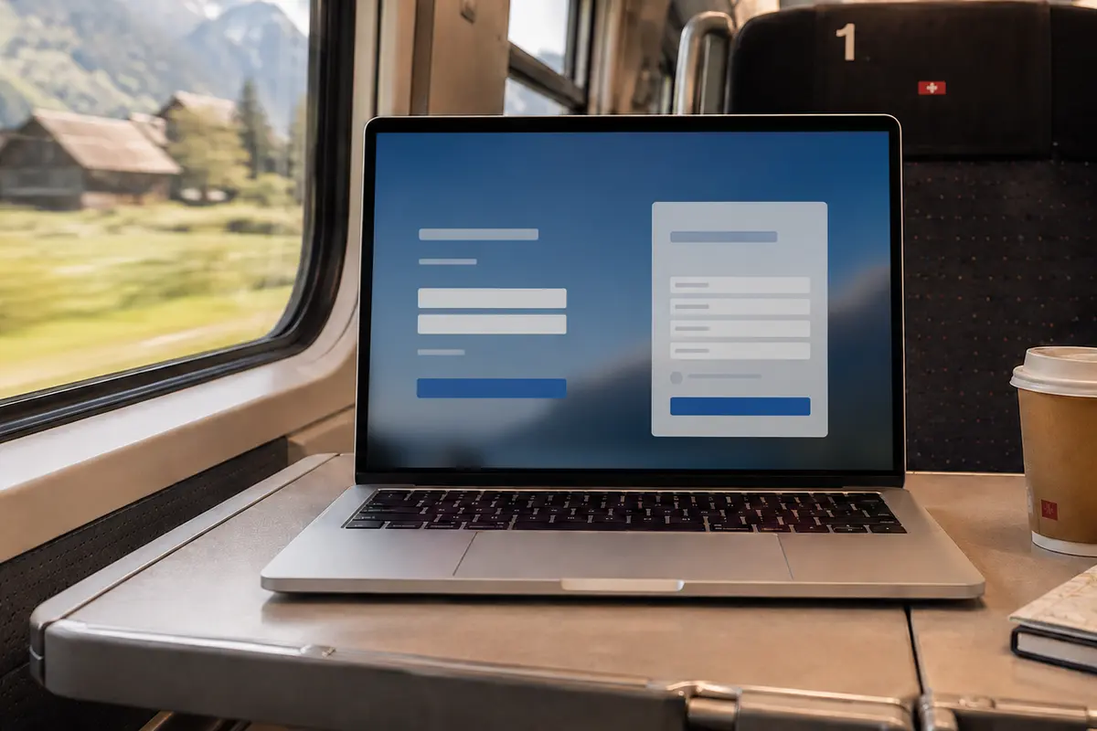 Ordinateur de voyage reconnecté dans un train après un changement de réseau