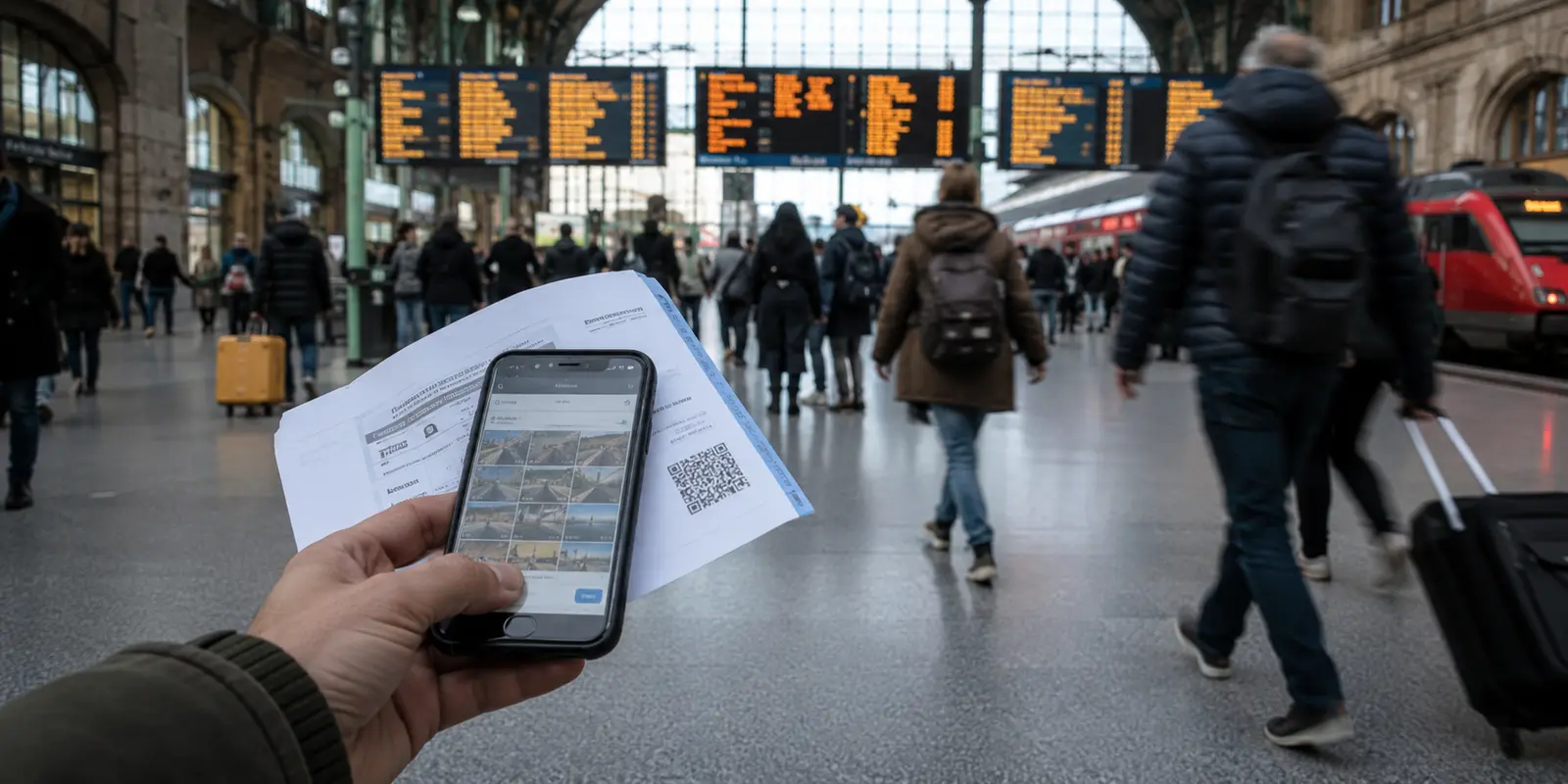 Un voyageur tente une réservation française dans une gare avec un CAPTCHA récurrent