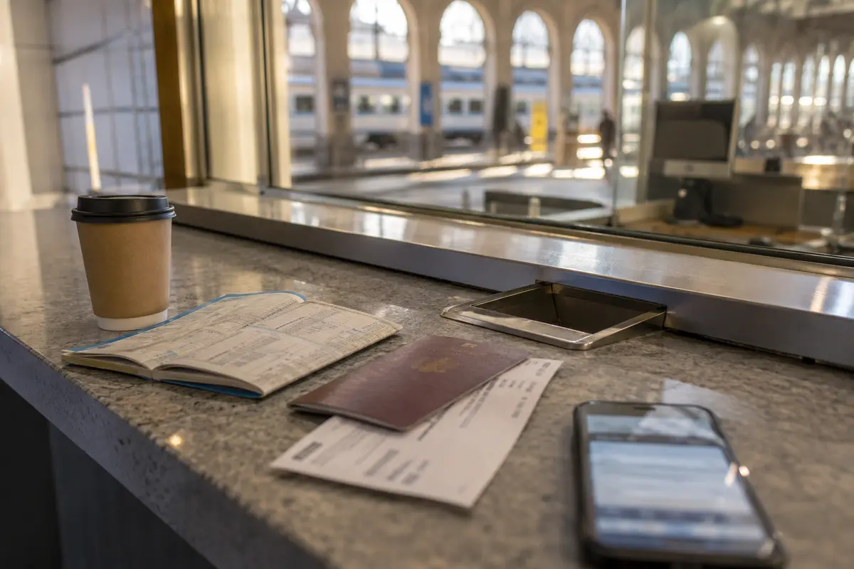 Un téléphone près d’une carte de transport et d’une fenêtre pluvieuse représente une session stable