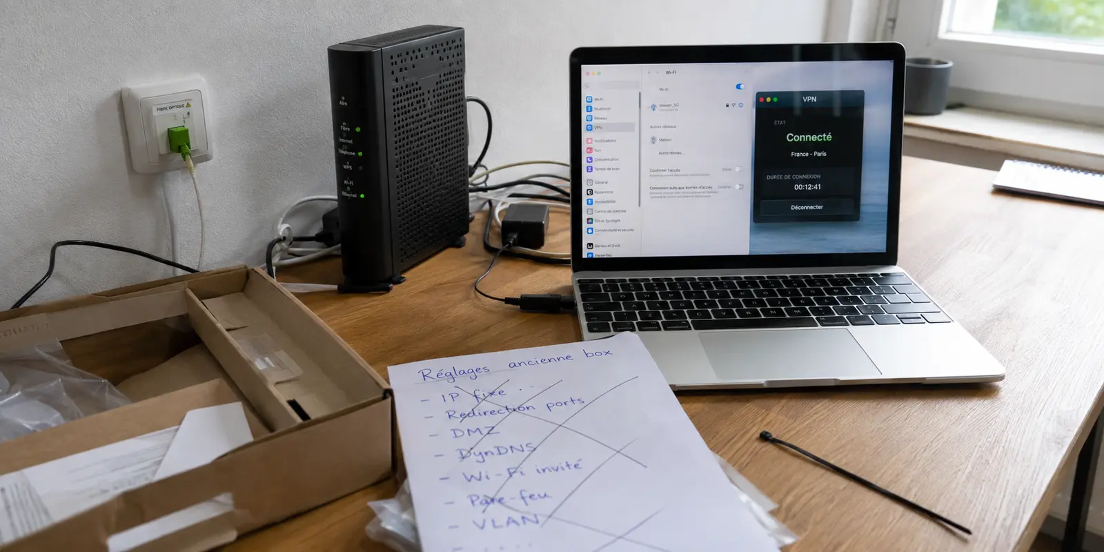 Après l’installation d’une nouvelle box fibre, le VPN se connecte sur le portable sans reprendre les anciens réglages