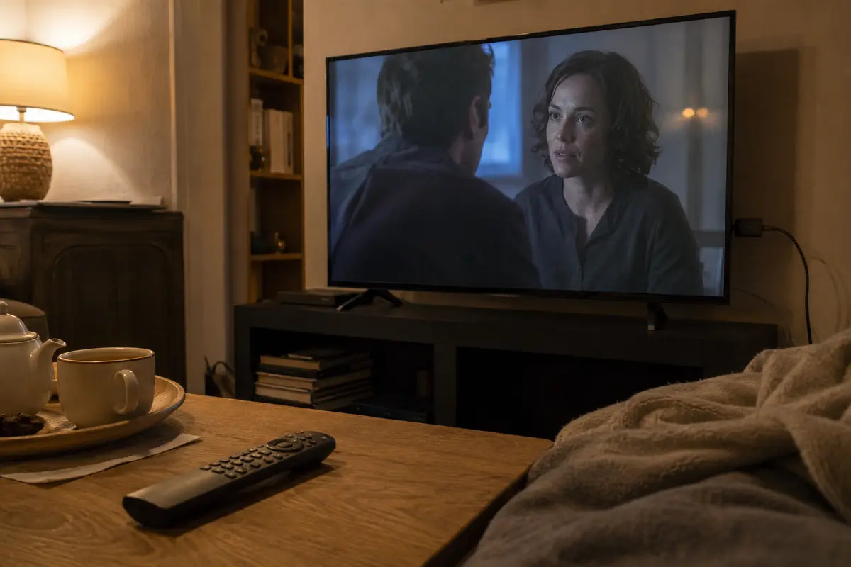 Le film joue normalement sur le téléviseur avec la télécommande posée sur la table et sans ordinateur de configuration