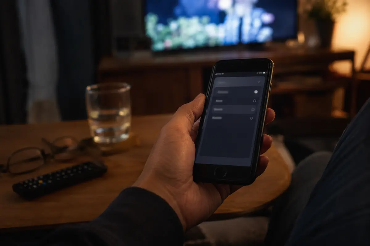 Un téléphone rouvert pour changer de serveur pendant une soirée vidéo