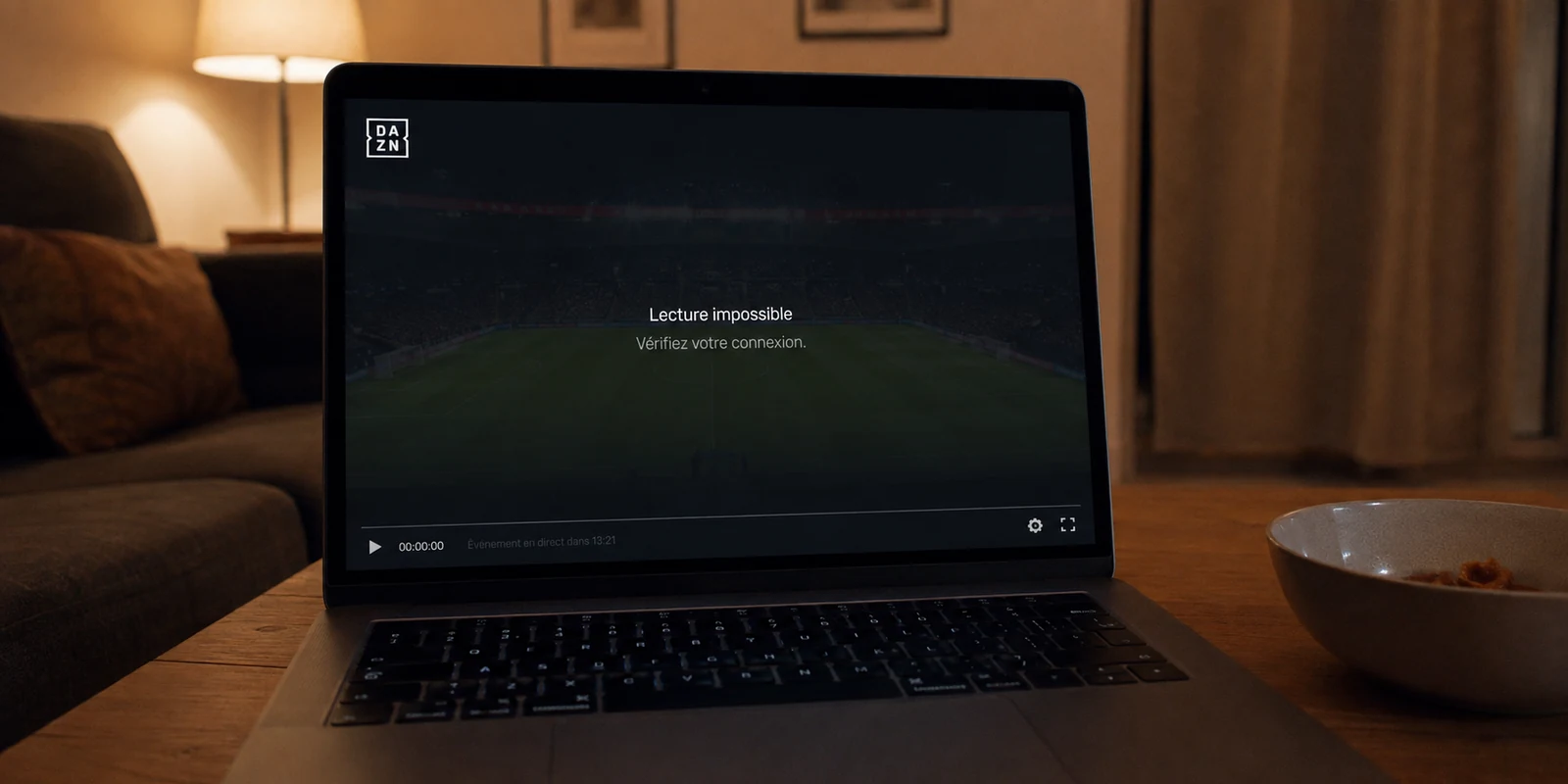 Le lecteur DAZN refuse de lancer le direct sur un ordinateur dans une location.