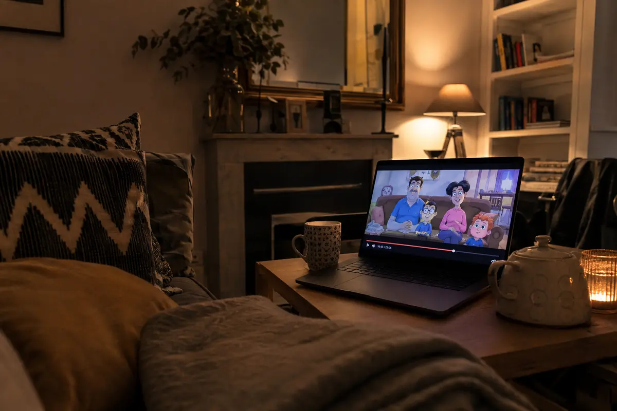 Un épisode animé continue de jouer normalement dans un salon français