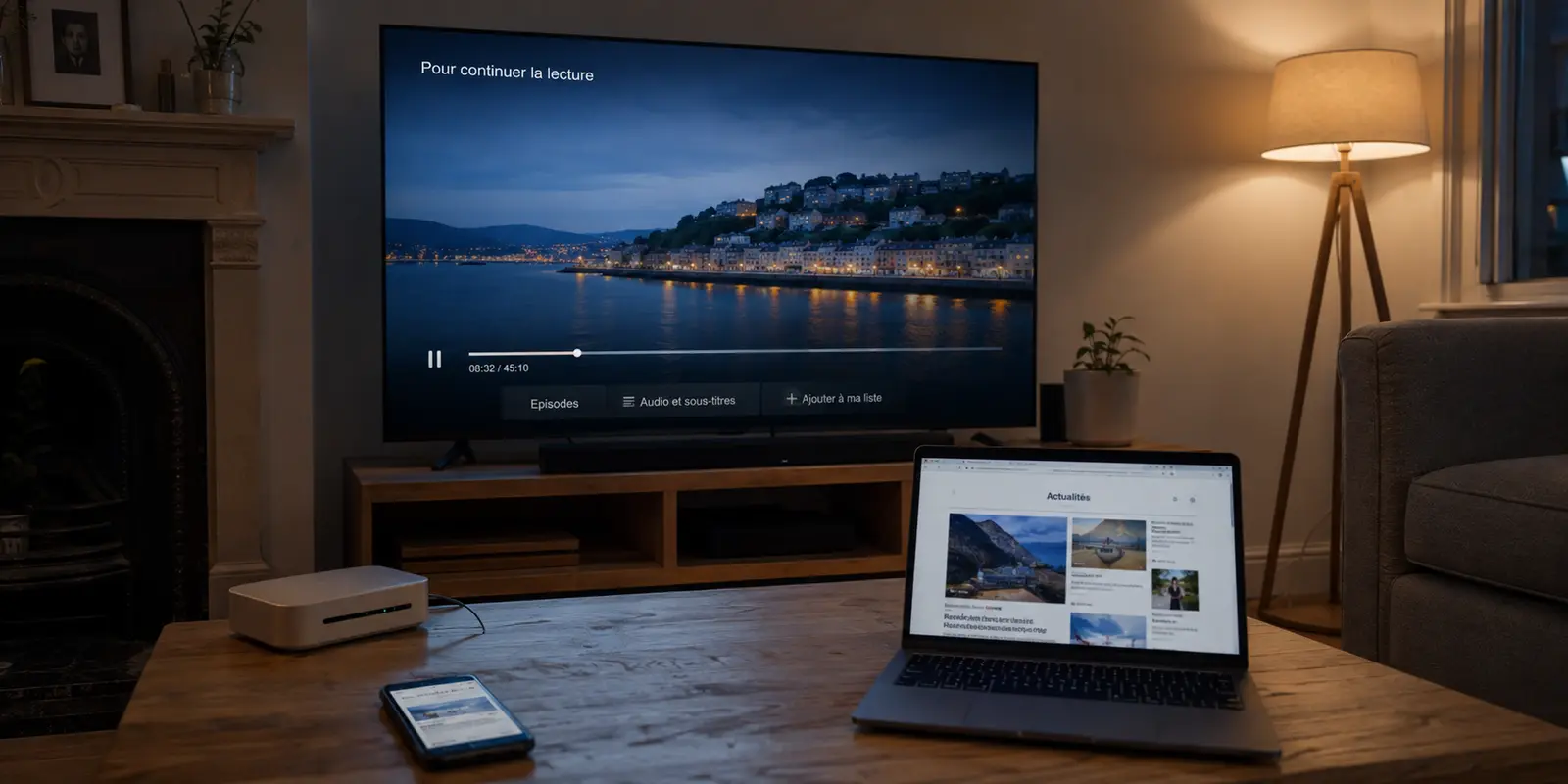 Une Smart TV utilise une sortie française tandis que les autres appareils restent locaux