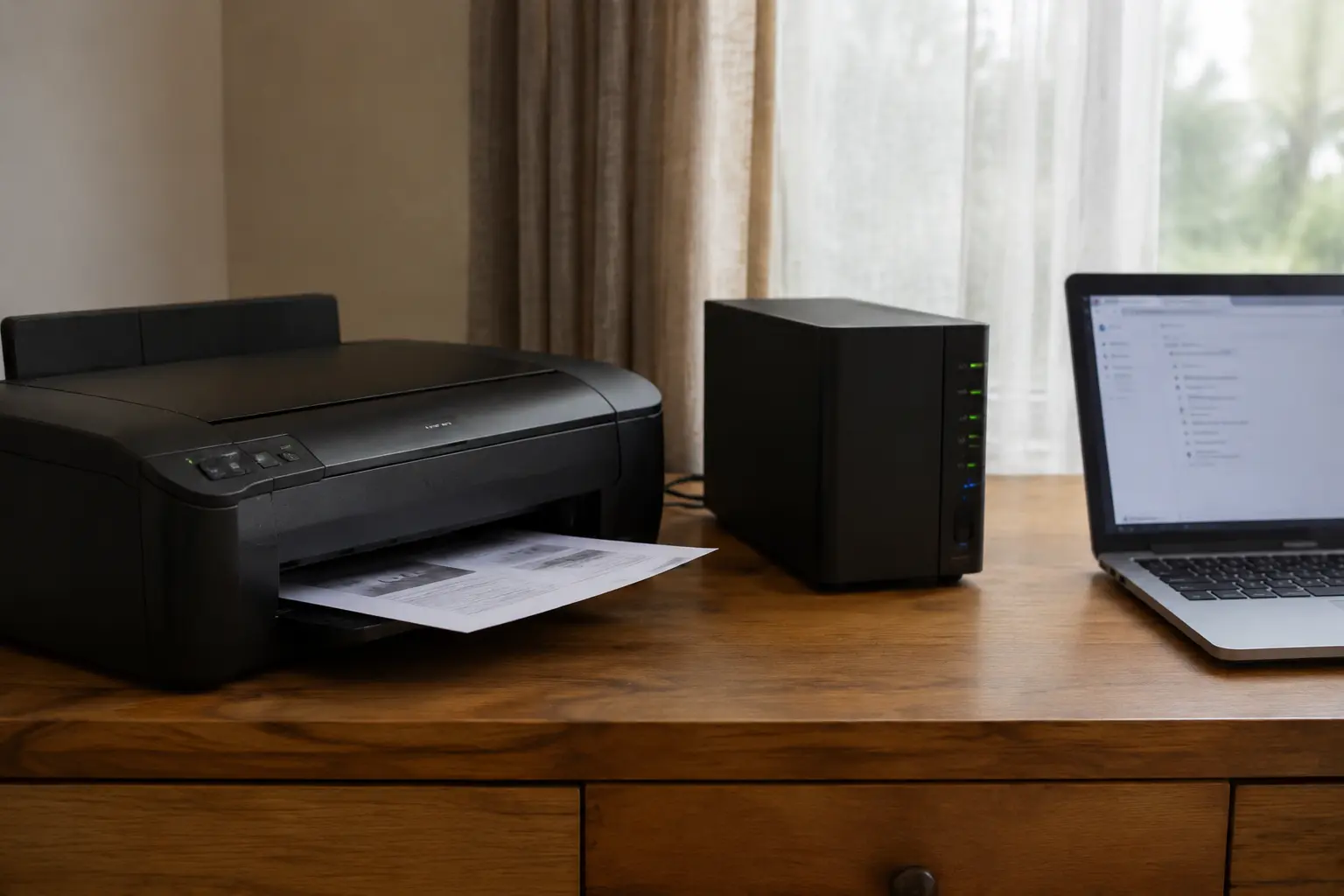 Imprimante et NAS fonctionnant ensemble sur un bureau