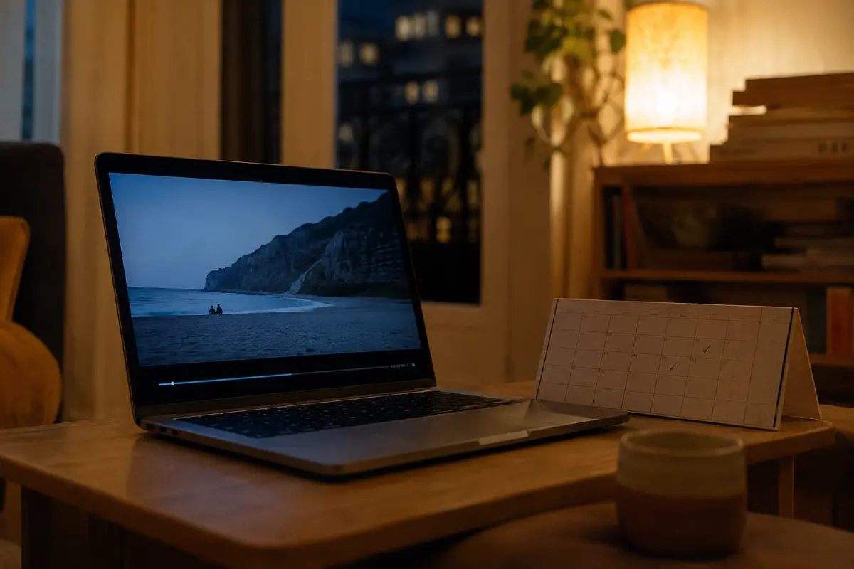 Programme vidéo en cours de lecture stable sur un ordinateur pendant un essai de courte durée