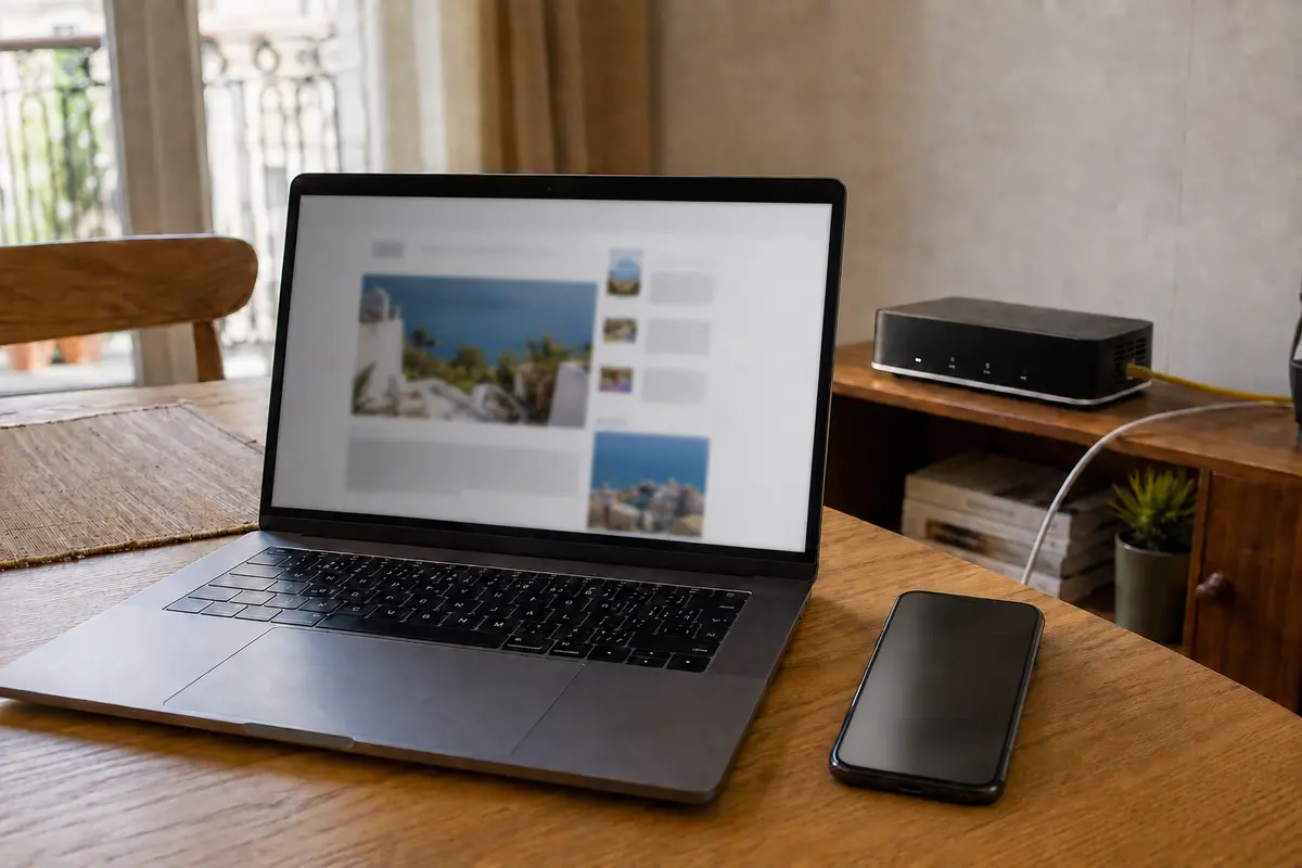 Un ordinateur sur la fibre Freebox et un téléphone utilisent chacun le VPN à la maison