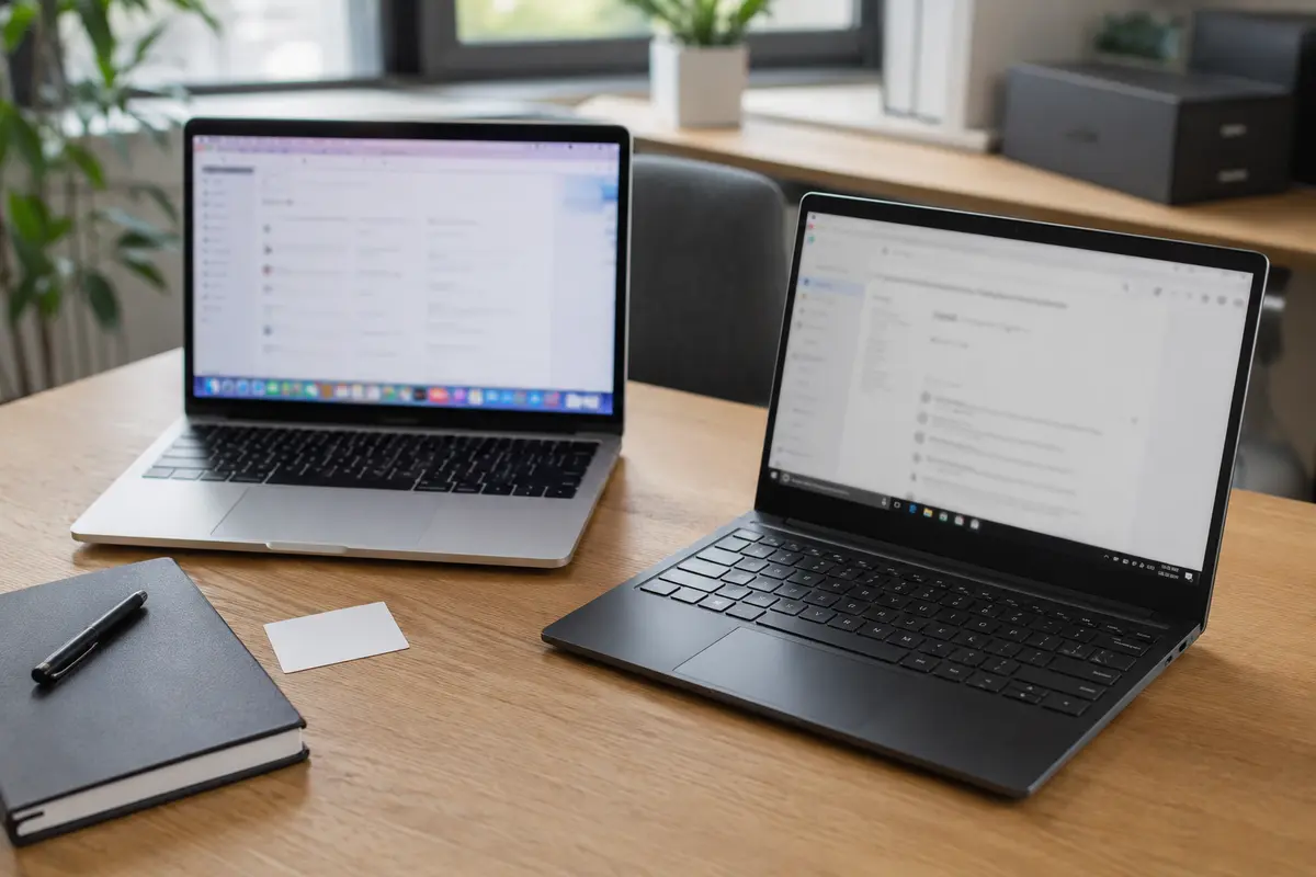 Deux ordinateurs de travail permettent de tester un VPN avant de payer