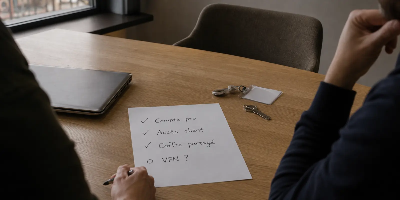 Une checklist de départ révèle qu’un accès VPN partagé n’a pas encore été traité