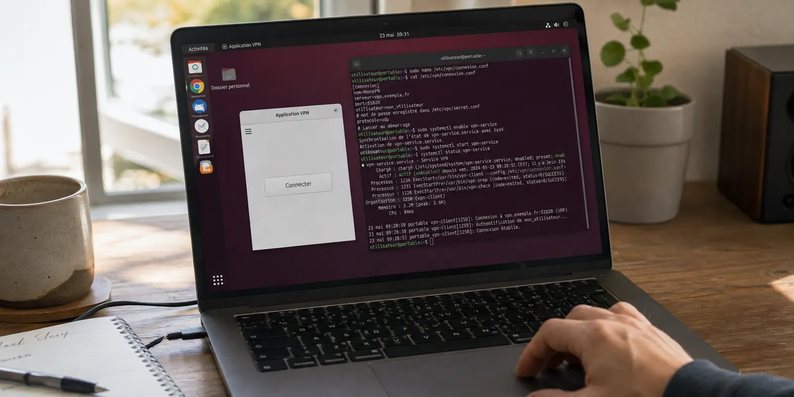 Sous Linux, une application VPN minimale oblige encore à ouvrir le terminal pour la configuration