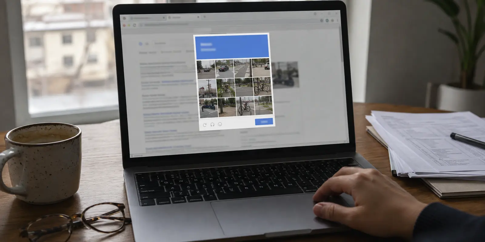 Navegação normal interrompida repetidamente por um desafio CAPTCHA no portátil