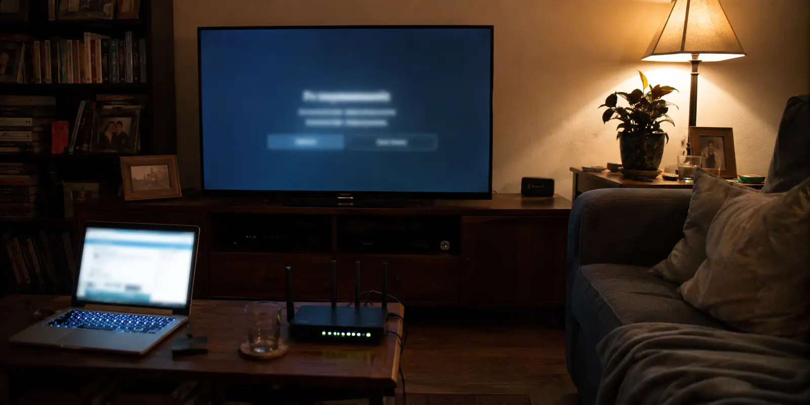 Televisor con una interrupción de reproducción mientras toda la casa pasa por el mismo router VPN