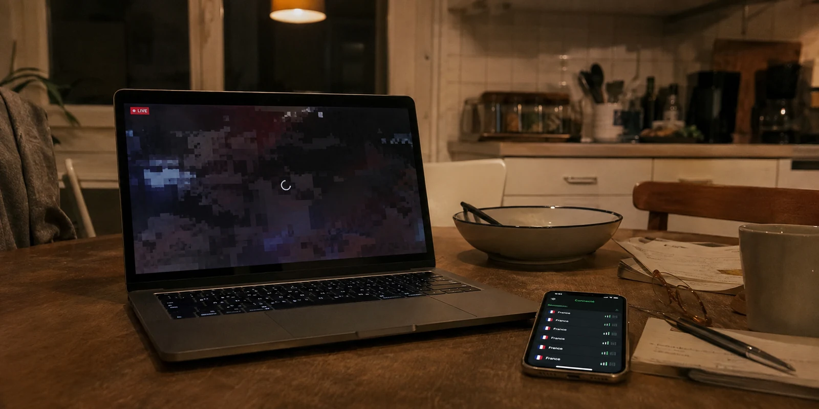 Flux vidéo en direct interrompu le soir malgré une connexion VPN française active