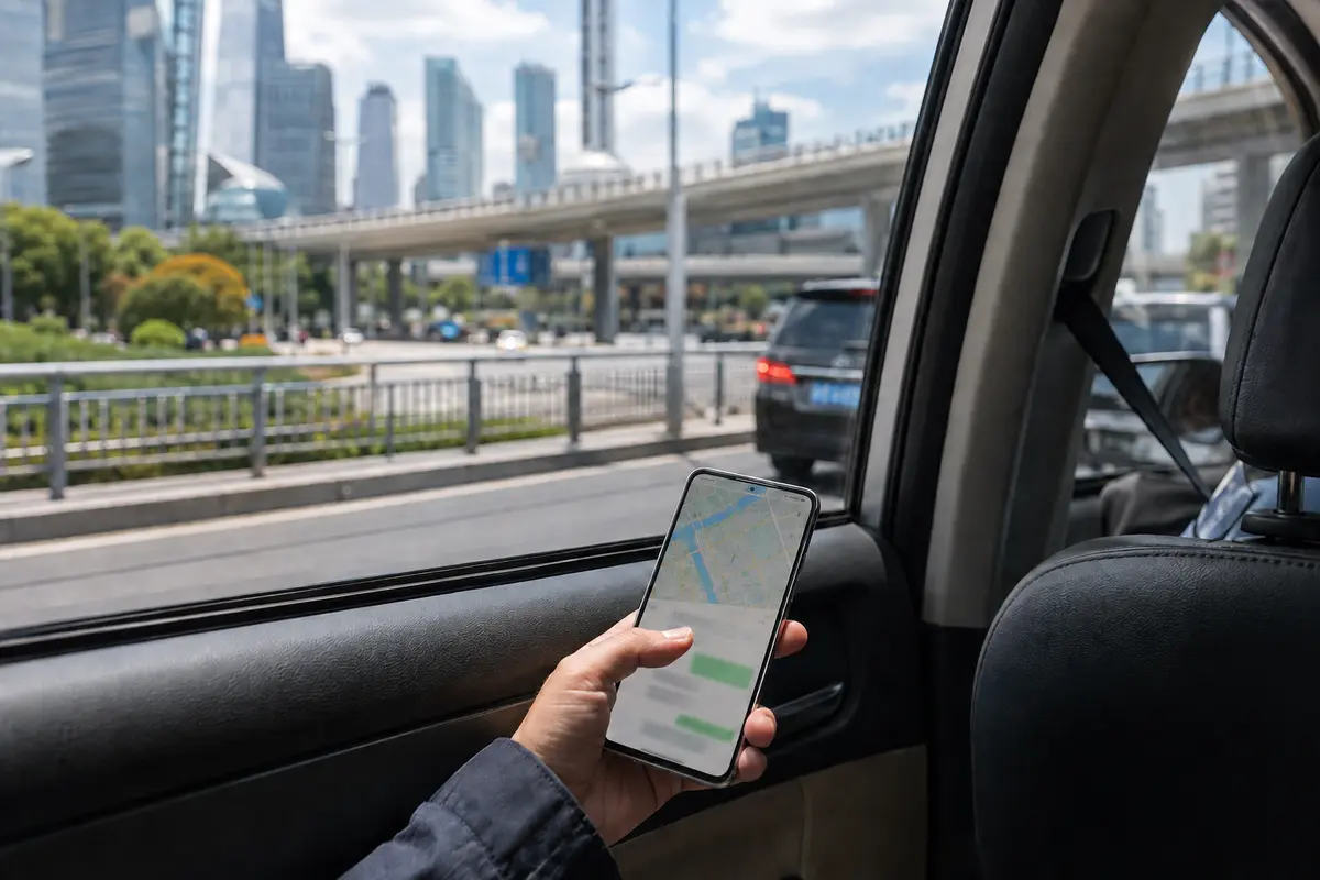 Dans un taxi à Shanghai, un téléphone a repris sa carte et ses messages après le passage du Wi-Fi aux données mobiles.