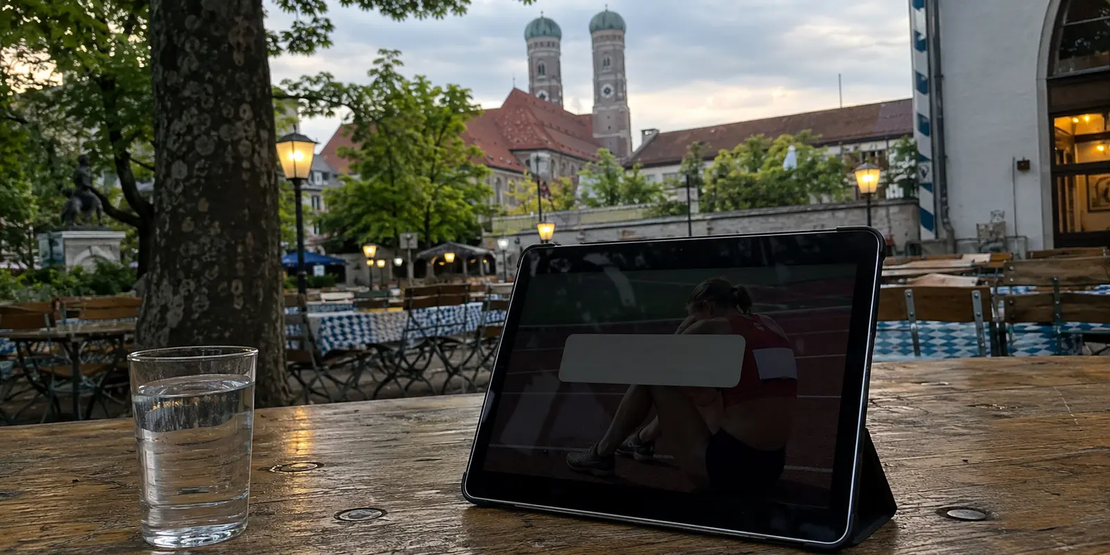 Gesperrter Schweizer Sportstream auf einem Tablet in München