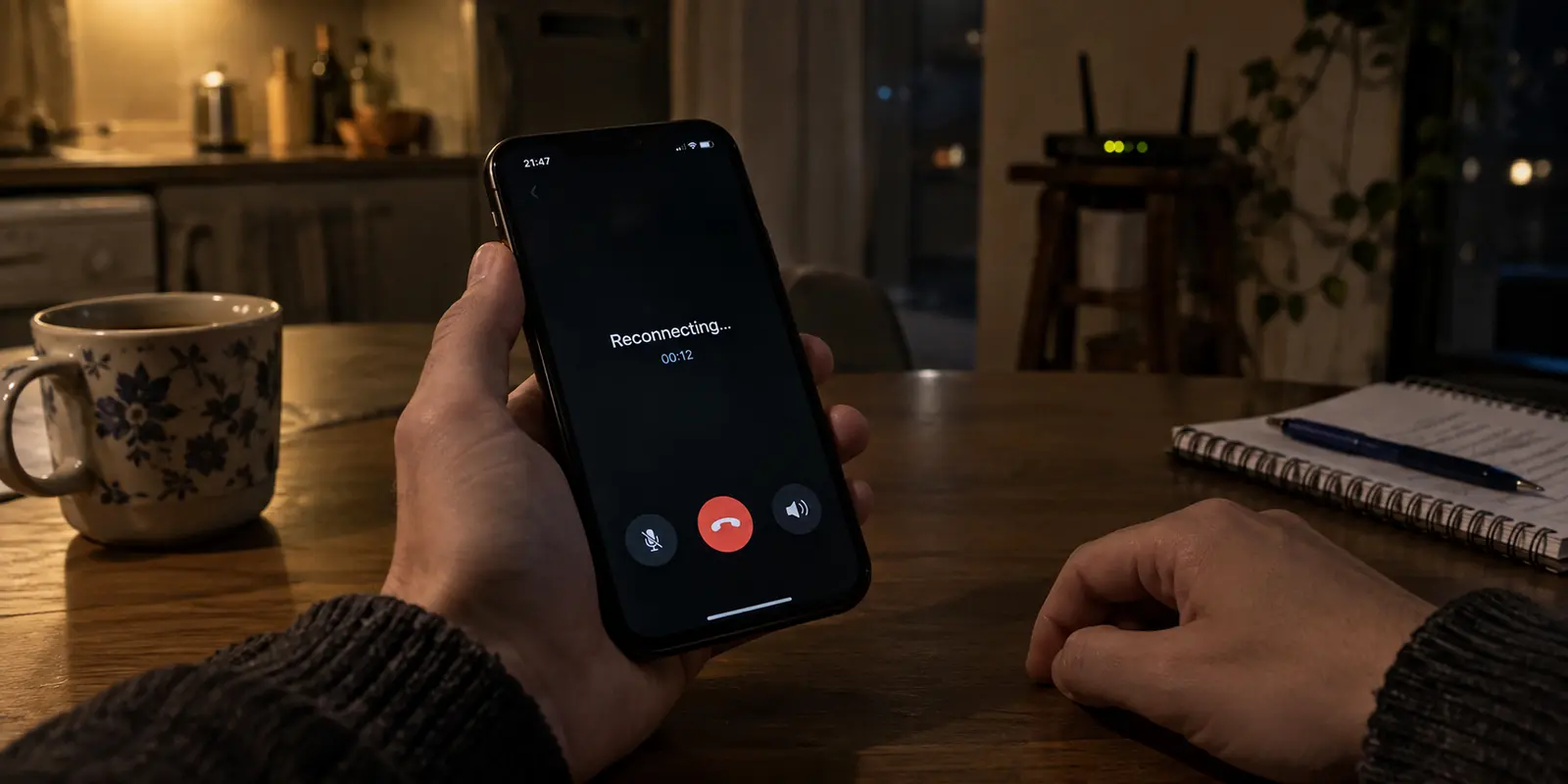 Telegram voice call stuck on Reconnecting while the home internet remains active