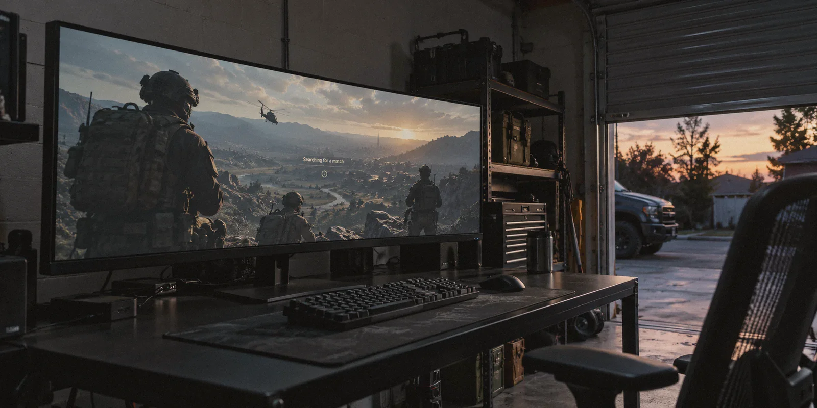 A battle royale lobby waiting for matchmaking.