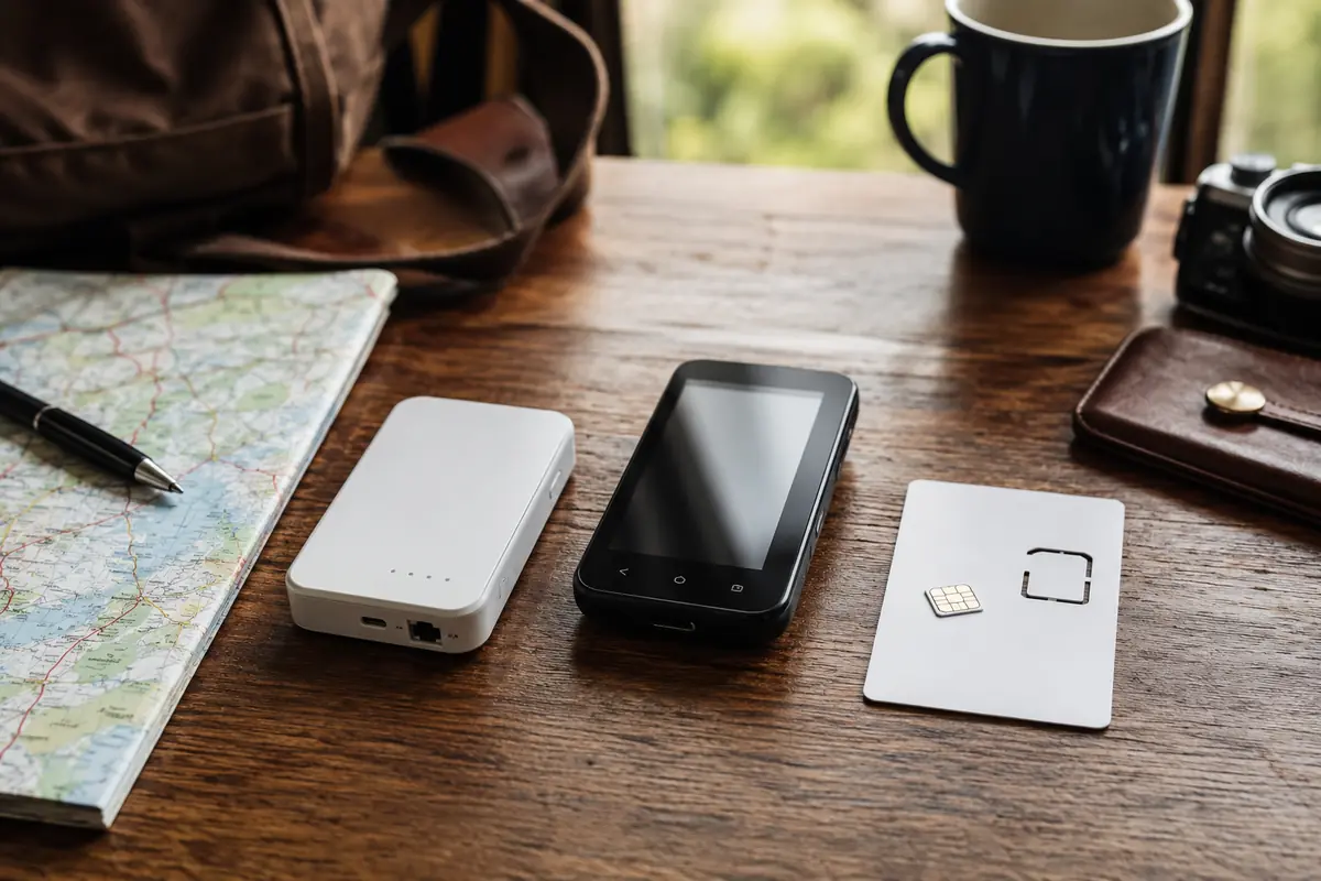 Editorial view of the travel connection, device, and surrounding environment