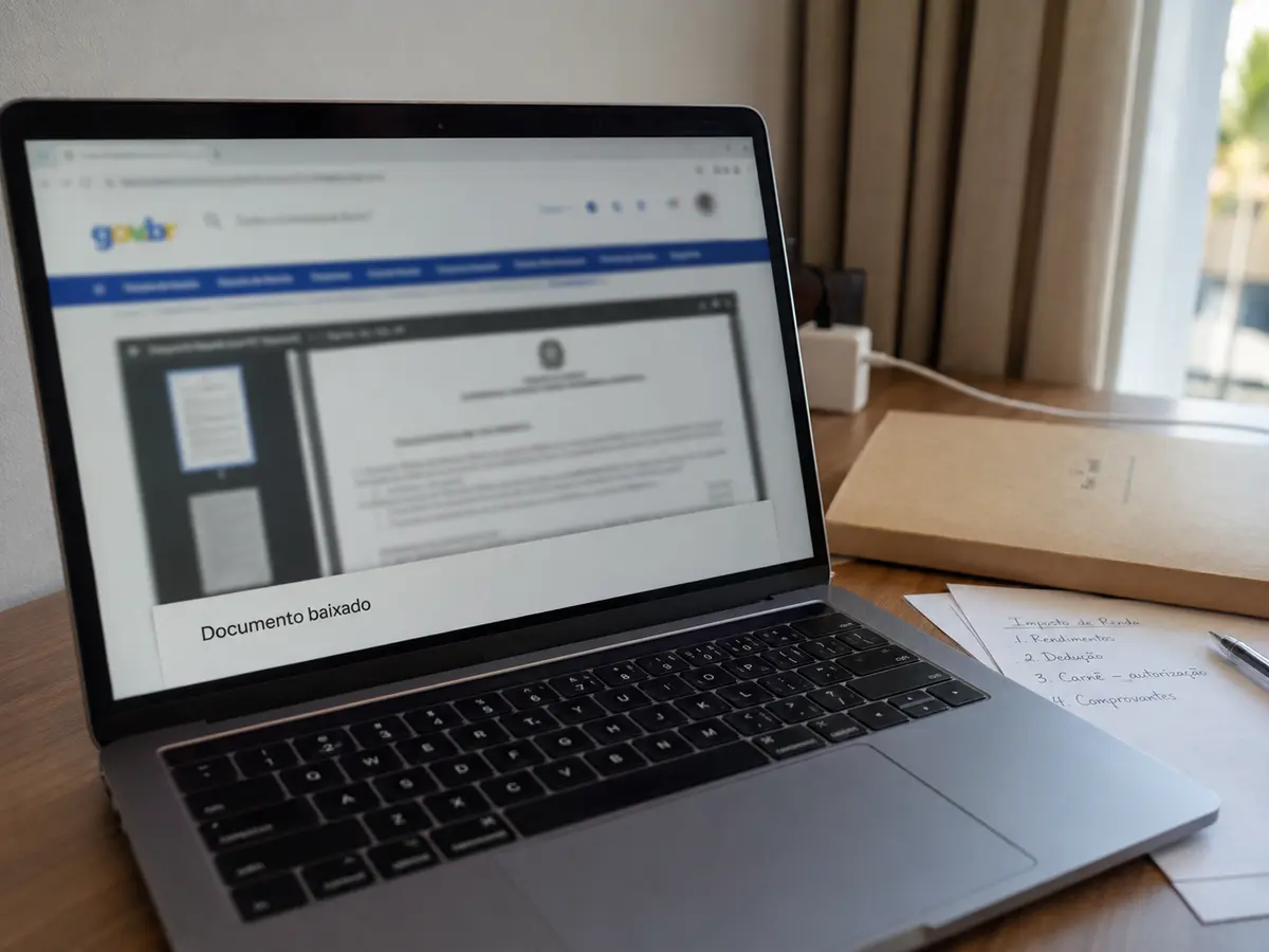O documento da Receita fica disponível e é baixado após a troca da rota brasileira