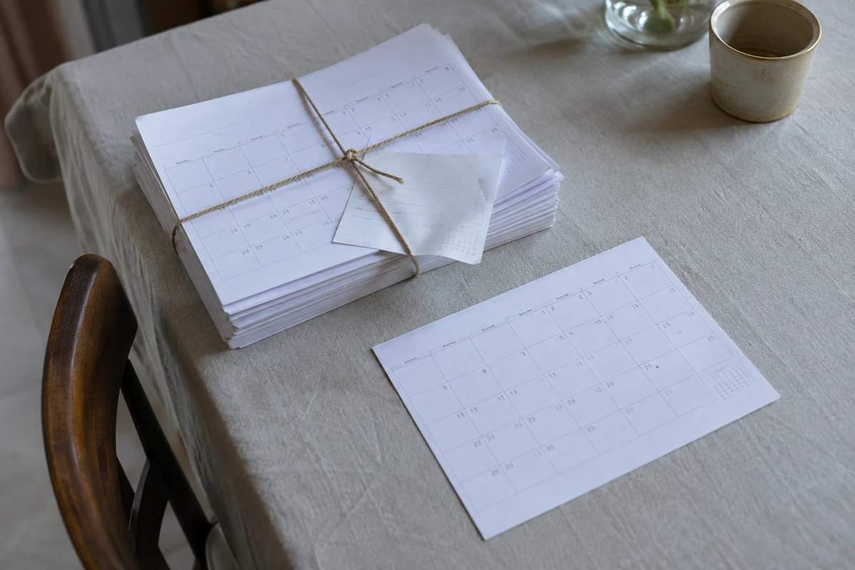 Un conjunto de calendarios futuros agrupados junto a un único comprobante de pago