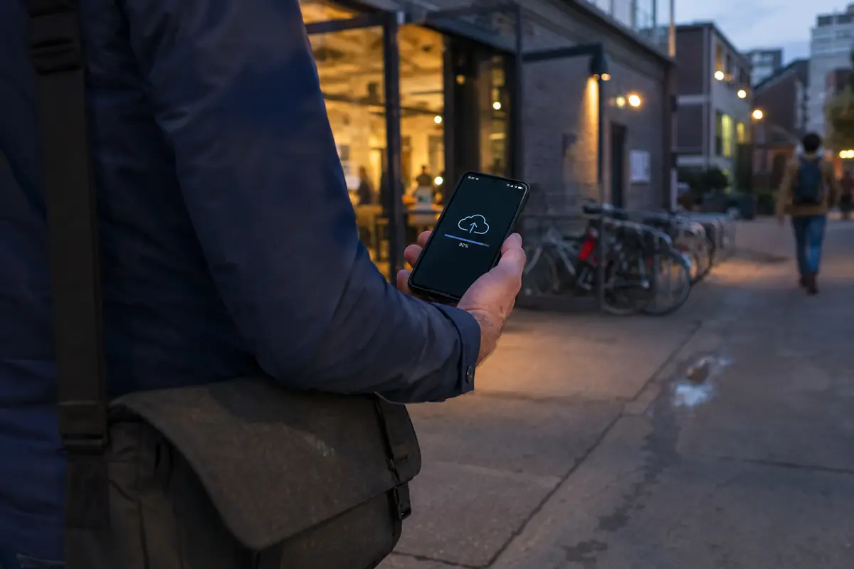 La subida continúa por 5G al salir del alcance del Wi-Fi con la VPN activa