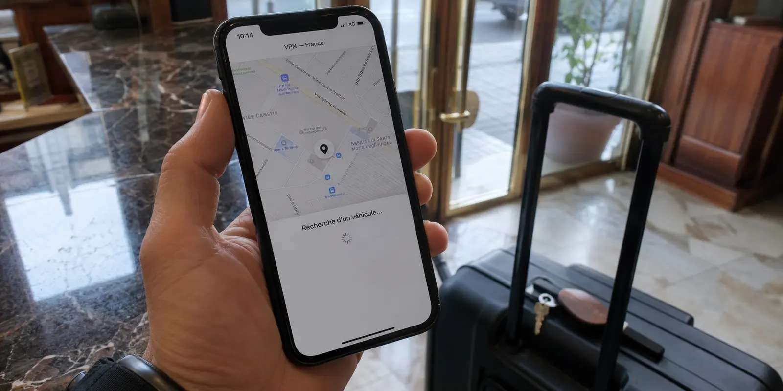 Application locale de transport bloquée à Rome pendant que le téléphone utilise une connexion VPN française