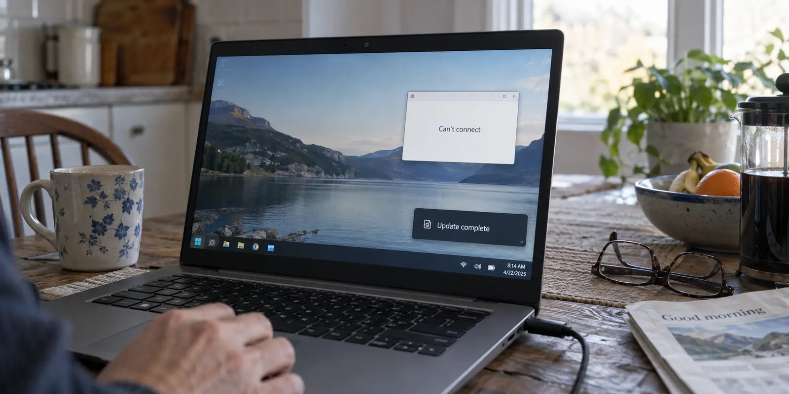 A Windows update has completed but the VPN client can no longer connect