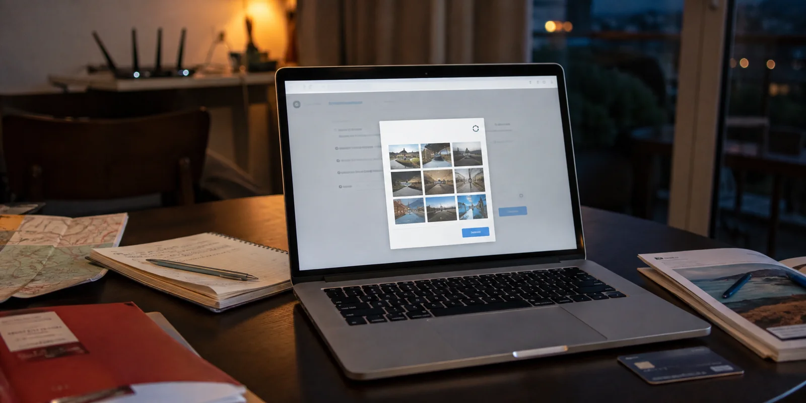 Un CAPTCHA interrompt une réservation sur un ordinateur connecté au Wi-Fi d’un logement.