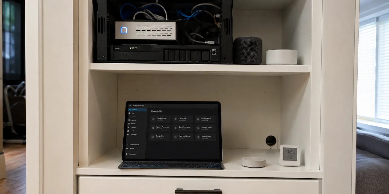 Interface Home Assistant accessible malgré des appareils invisibles
