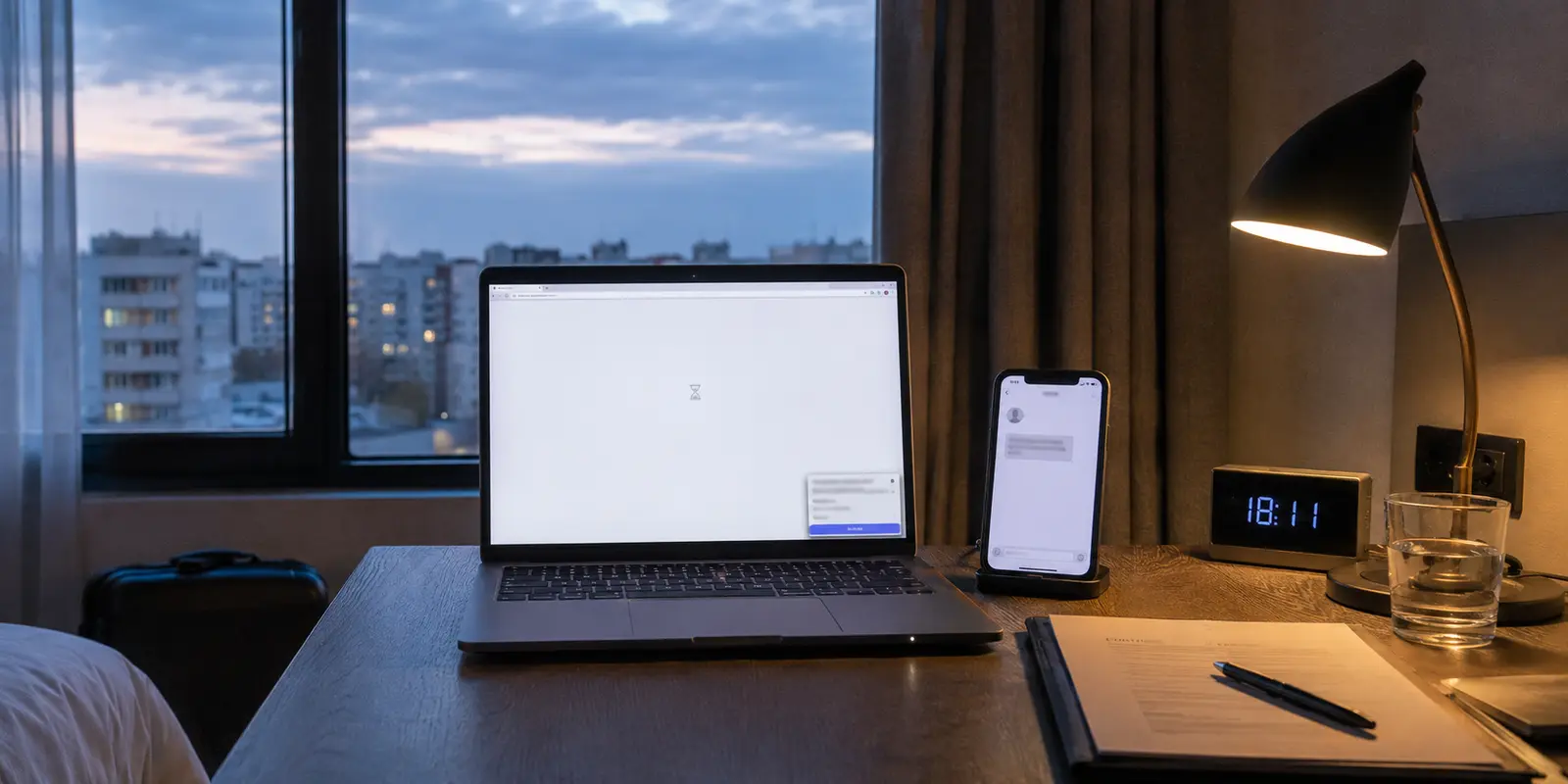 Nicht erreichbares Kundenportal am dritten Abend in einem Hotel in Minsk