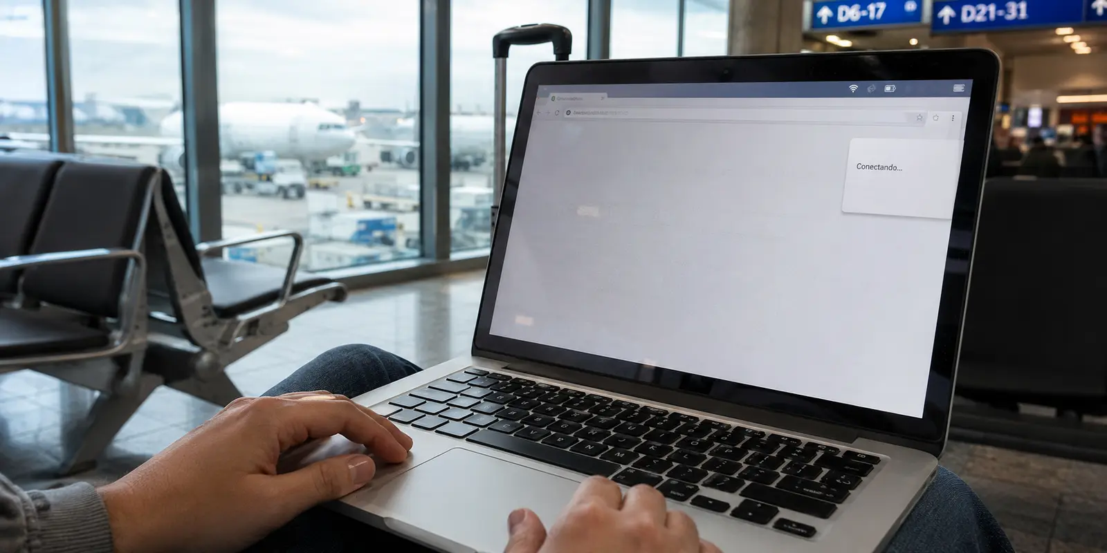 Un portátil conectado al Wi-Fi de Frankfurt se queda sin Internet mientras la VPN sigue intentando conectar