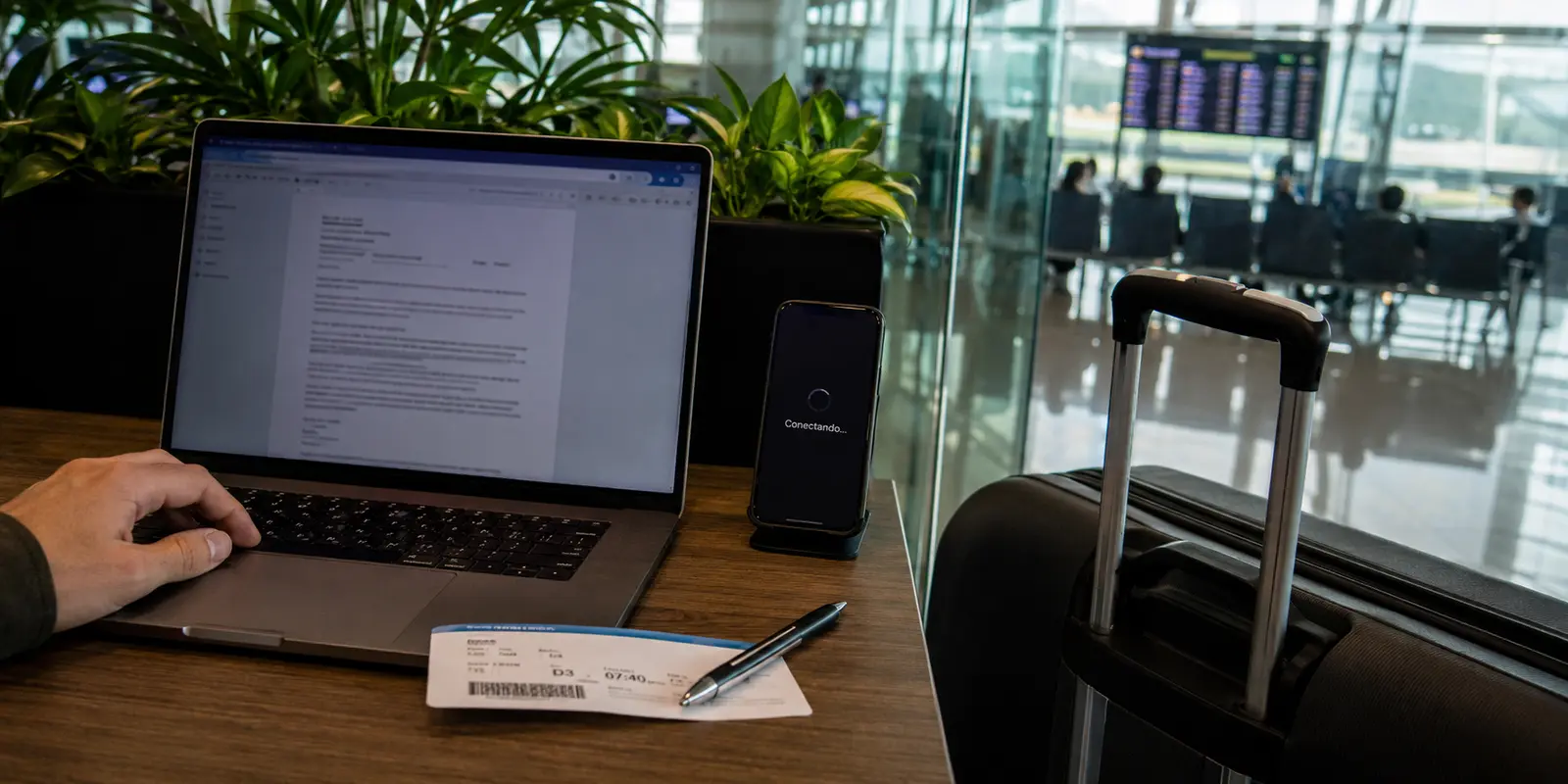 VPN atascada en Conectando junto a un contrato abierto en el aeropuerto de Changi